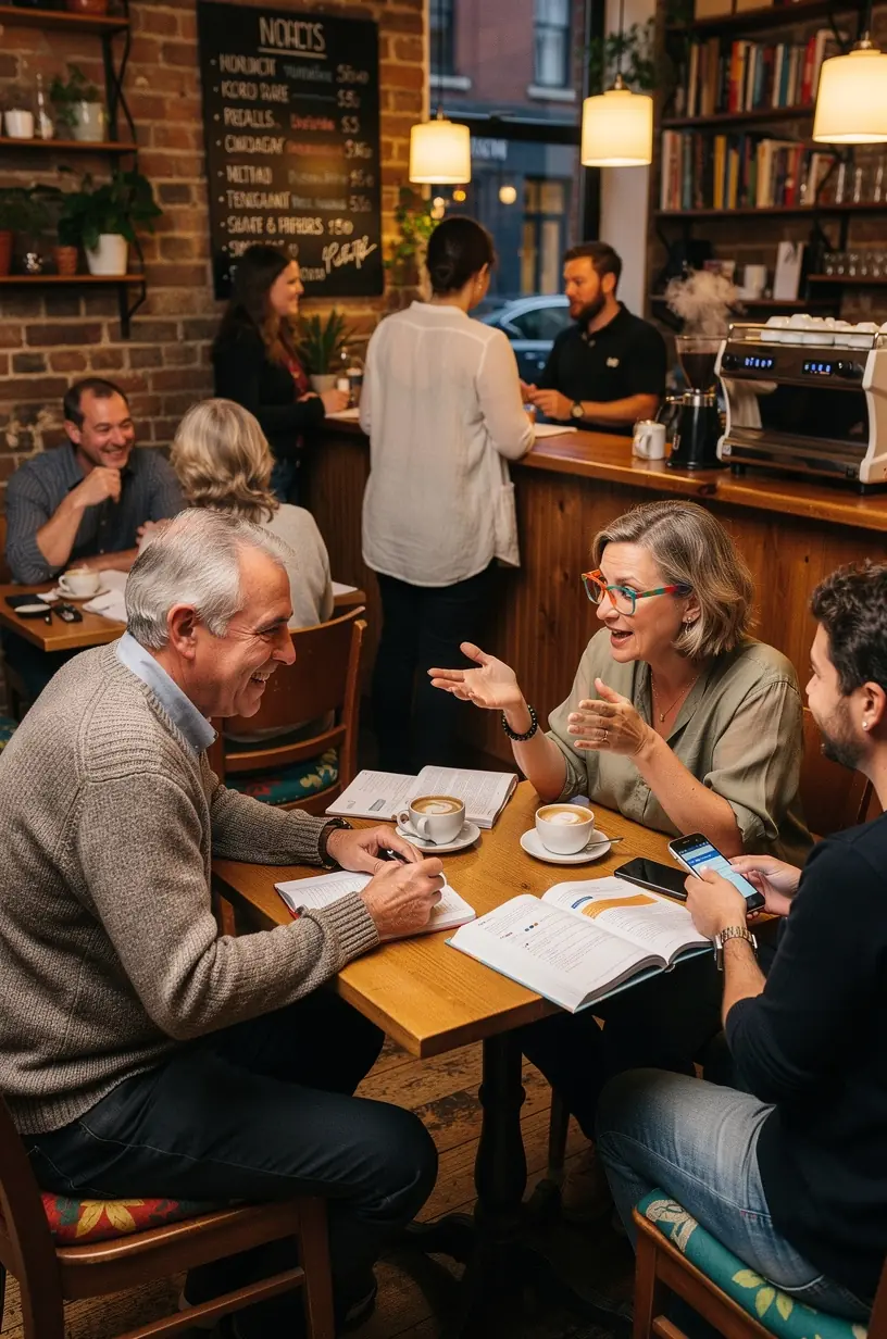 Summary of community meetups for adults 40-60.